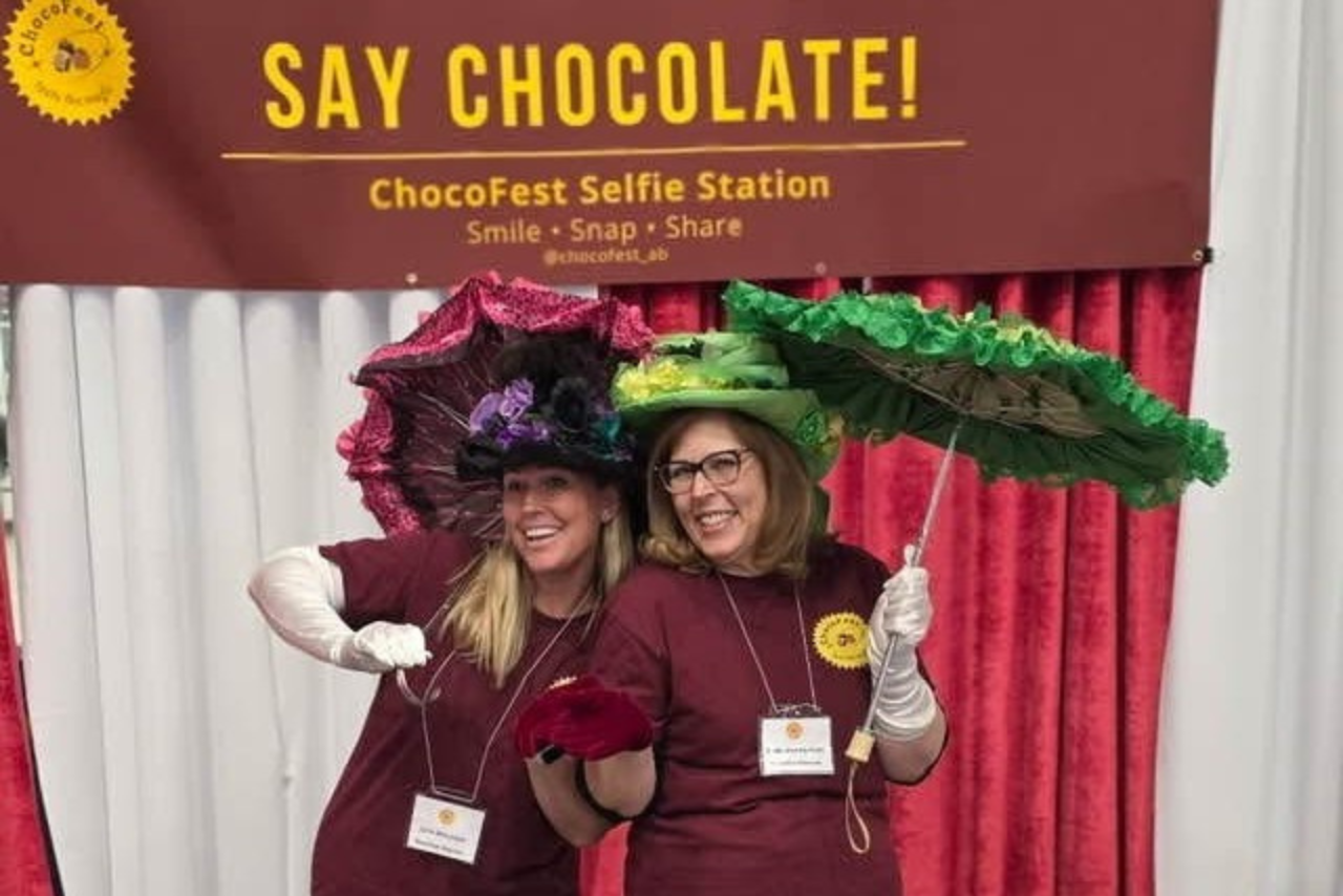 Volunteers hamming it up at the selfie booth
